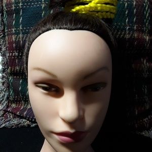 Synthetic braids clip in yellow nwot
